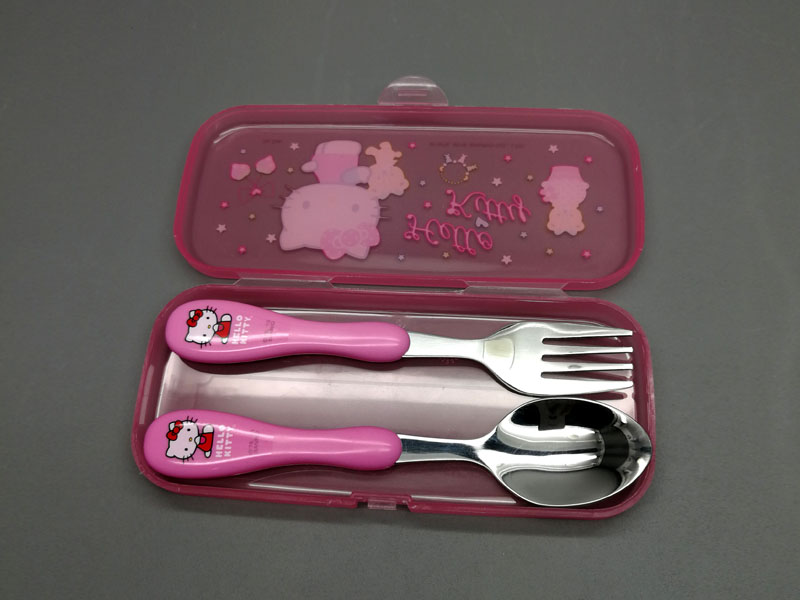 Hello kitty cow children tableware set item, cute design spoon and fork