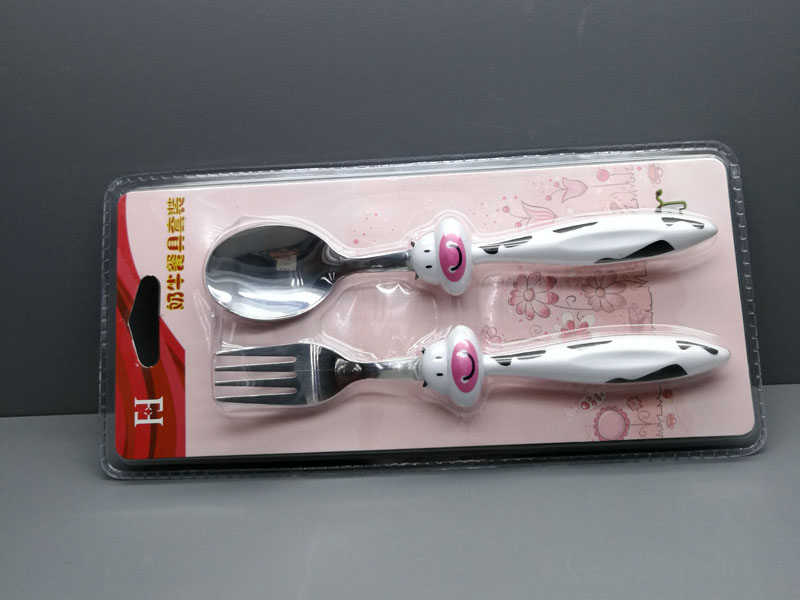 Hello kitty cow children tableware set item, cute design spoon and fork