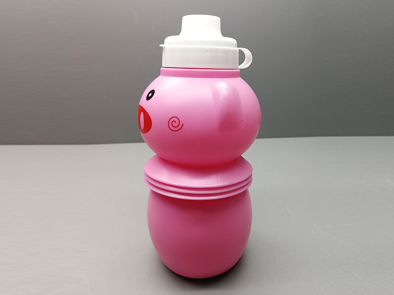 可爱小粉猪折叠水壶20CM*7CM儿童饮料水瓶